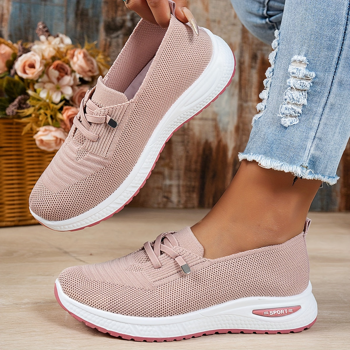 ELIZA & MAREN | STRETCH FABRIC EVERYDAY SNEAKERS FOR WOMEN