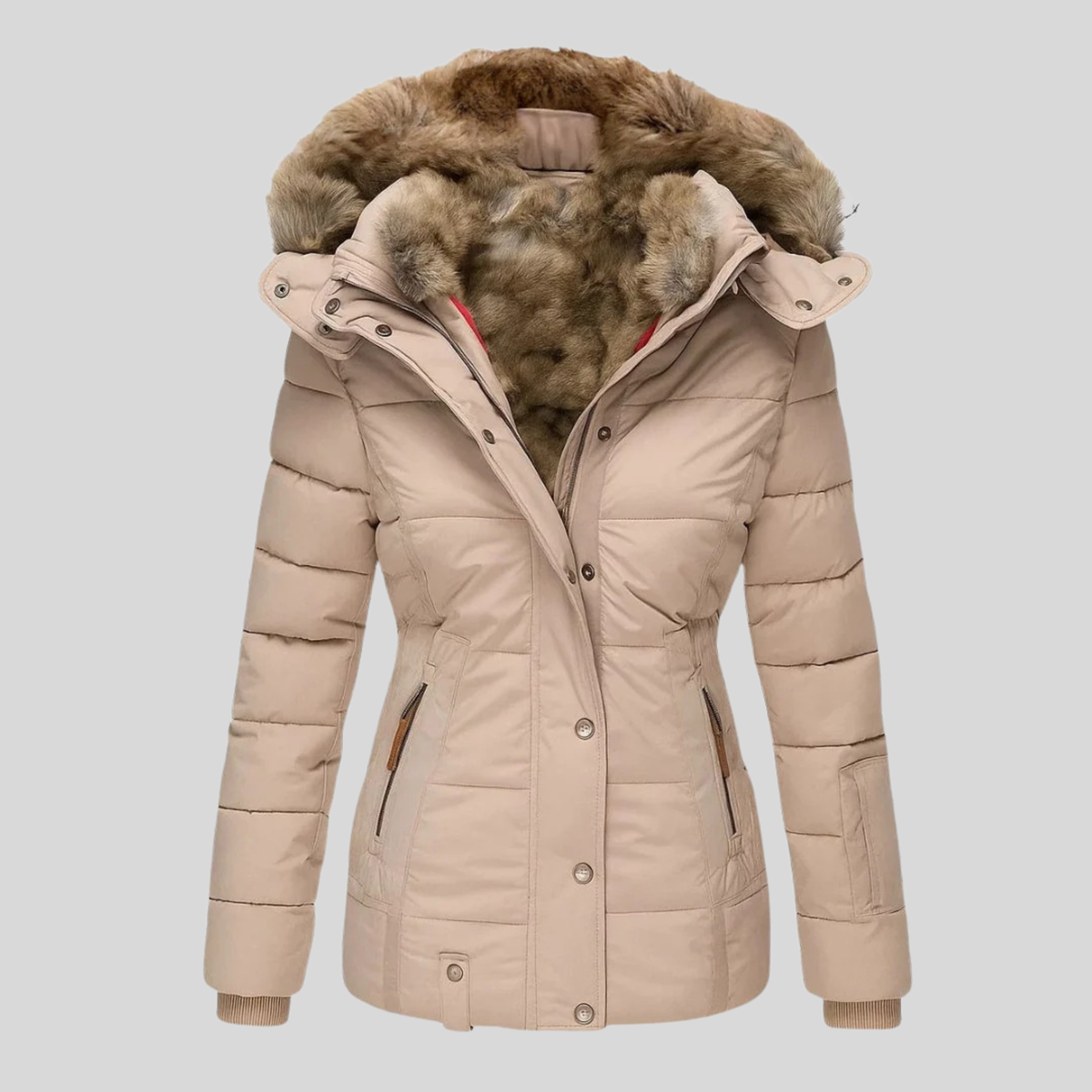 ELIZA & MAREN | TEXTURED HOOD QUILTED PARKA FOR WOMEN