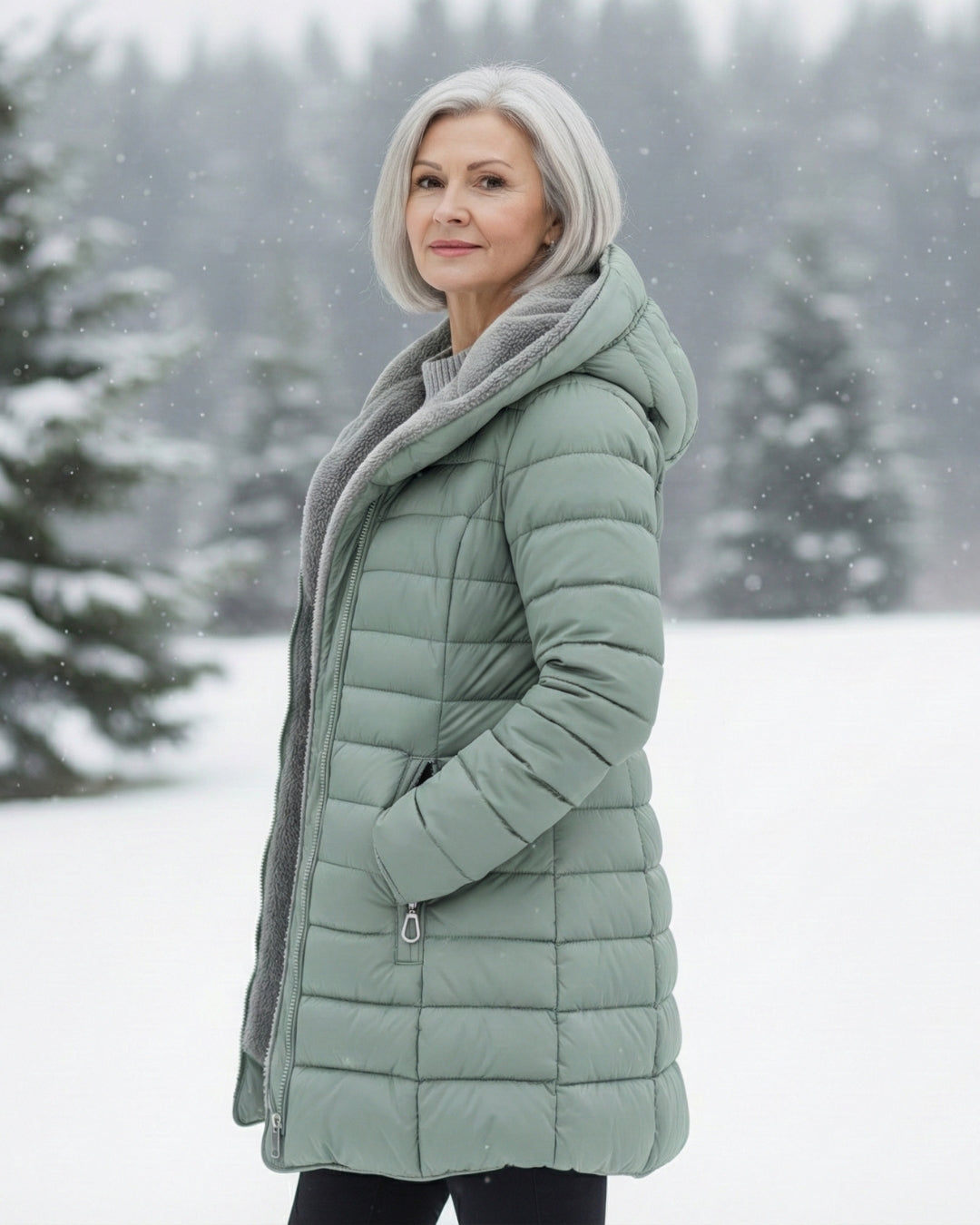 ELIZA & MAREN | FLEECE-LINED PUFFER COAT FOR WOMEN
