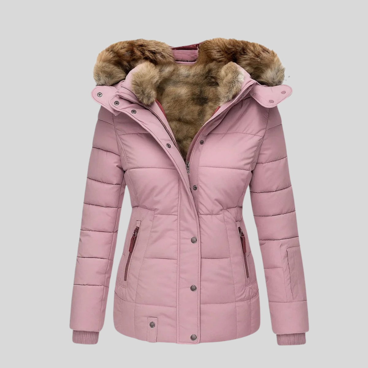 ELIZA & MAREN | TEXTURED HOOD QUILTED PARKA FOR WOMEN