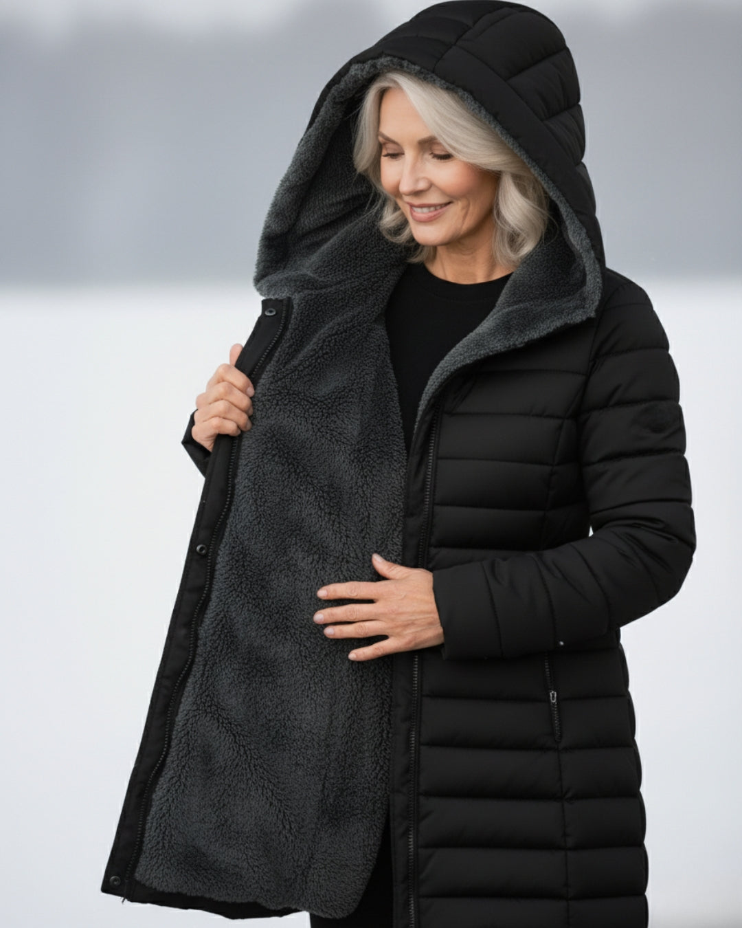 ELIZA & MAREN | FLEECE-LINED PUFFER COAT FOR WOMEN