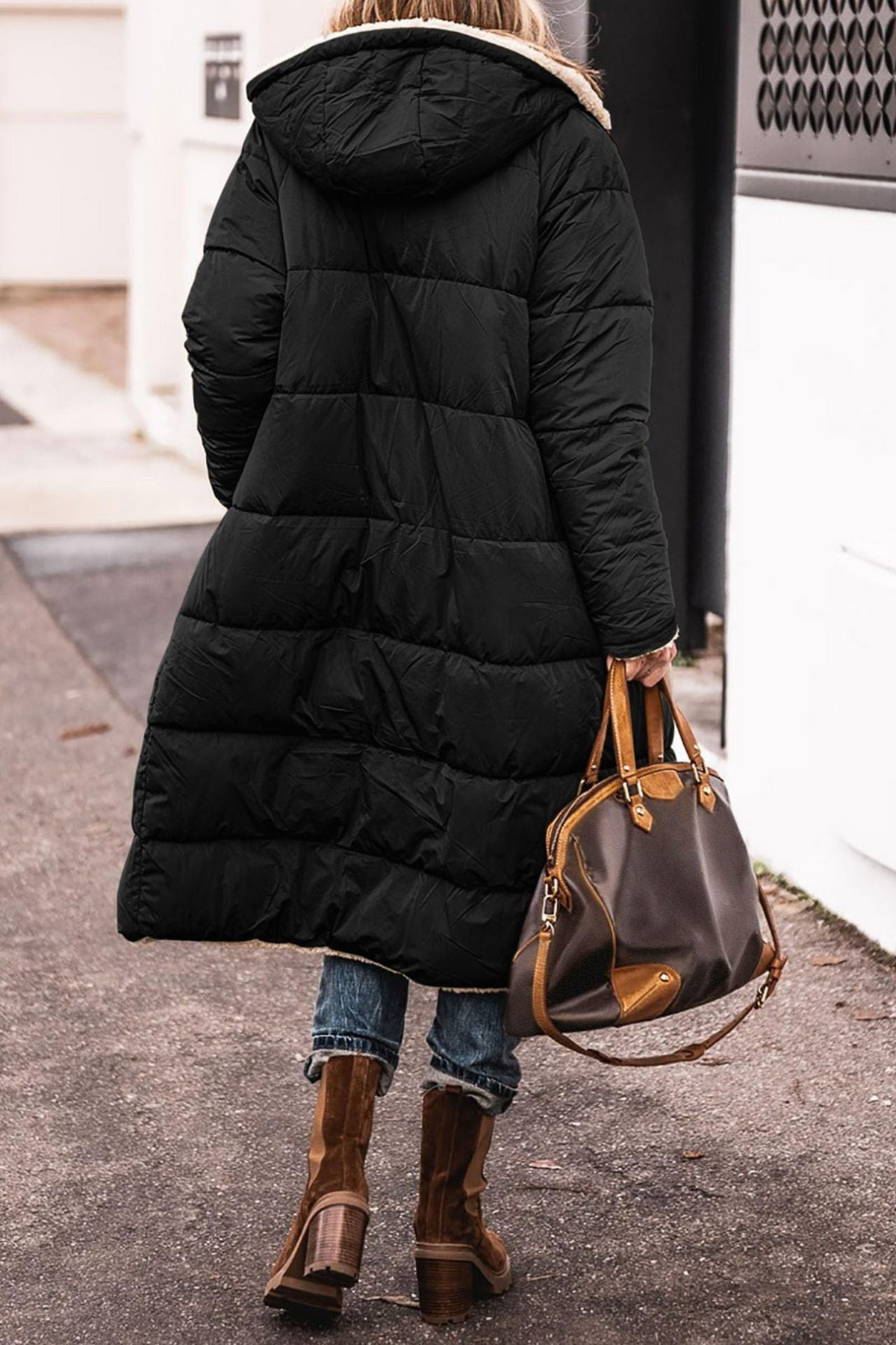 ELIZA & MAREN | LONG HOODED QUILTED COAT FOR WOMEN