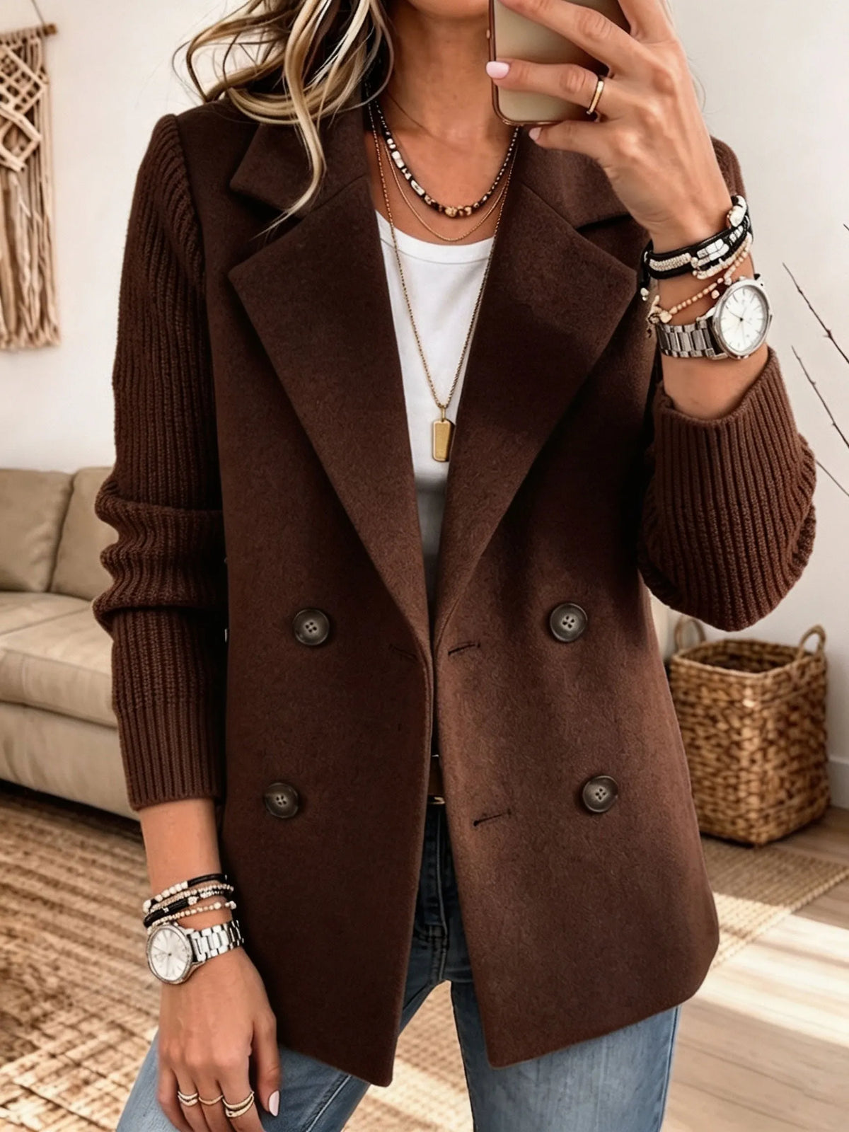 ELIZA & MAREN | KNIT SLEEVE BLAZER FOR WOMEN