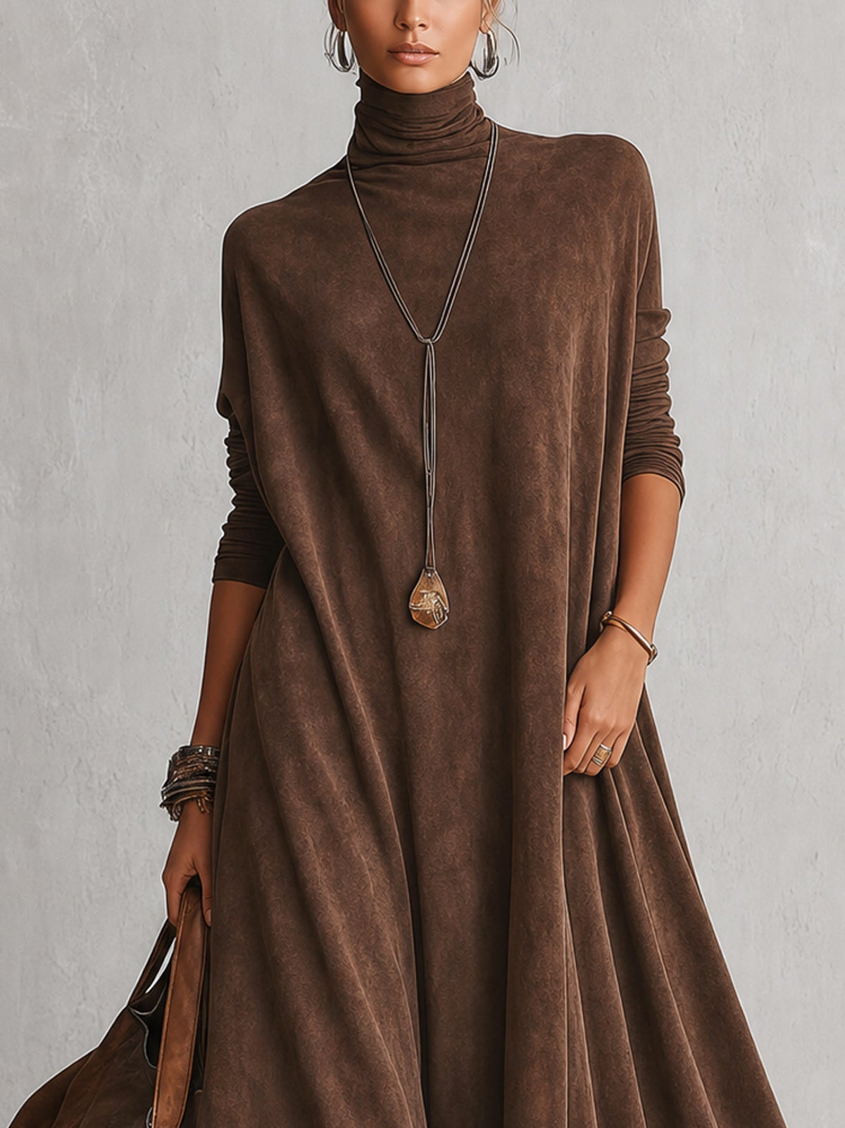 ELIZA & MAREN | SUEDE-EFFECT LACE MAXI DRESS FOR WOMEN