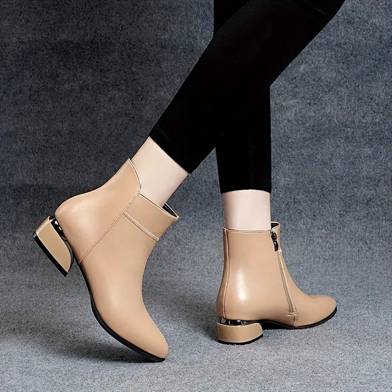 ELIZA & MAREN | METALLIC TRIM ANKLE BOOTS FOR WOMEN