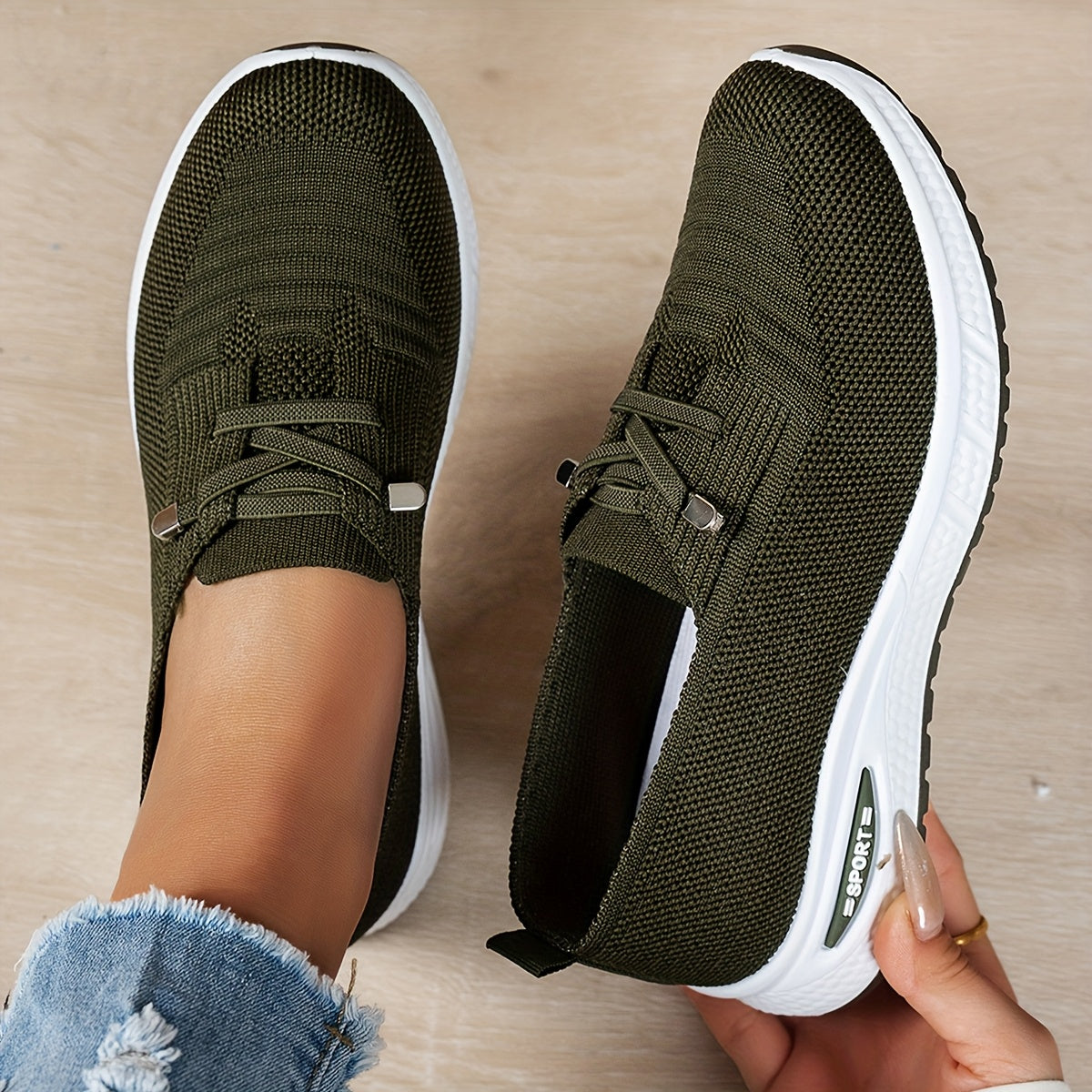 ELIZA & MAREN | STRETCH FABRIC EVERYDAY SNEAKERS FOR WOMEN