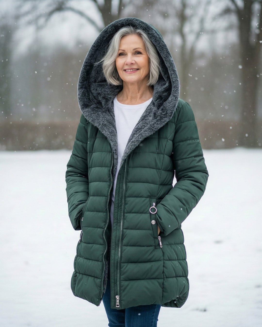 ELIZA & MAREN | FLEECE-LINED PUFFER COAT FOR WOMEN