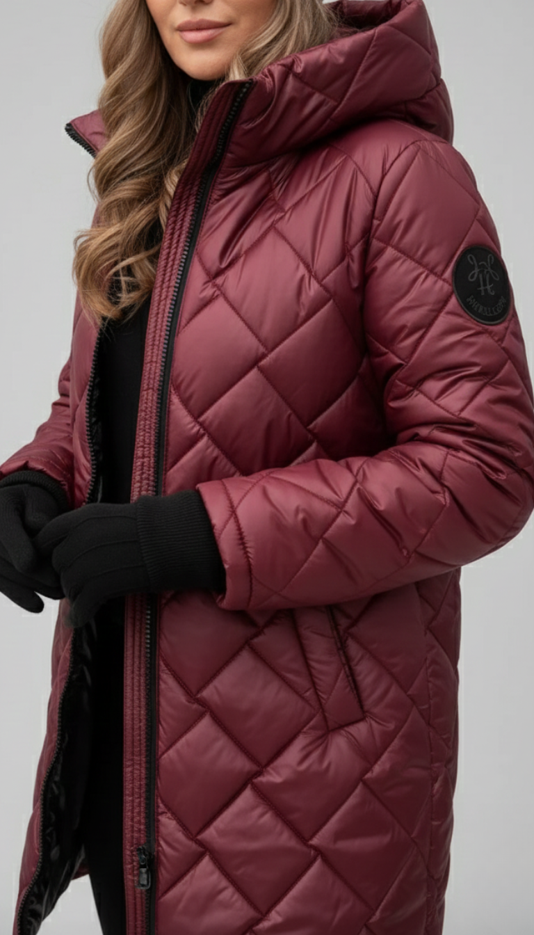 ELIZA & MAREN | DIAMOND QUILTED HOODED JACKET FOR WOMEN