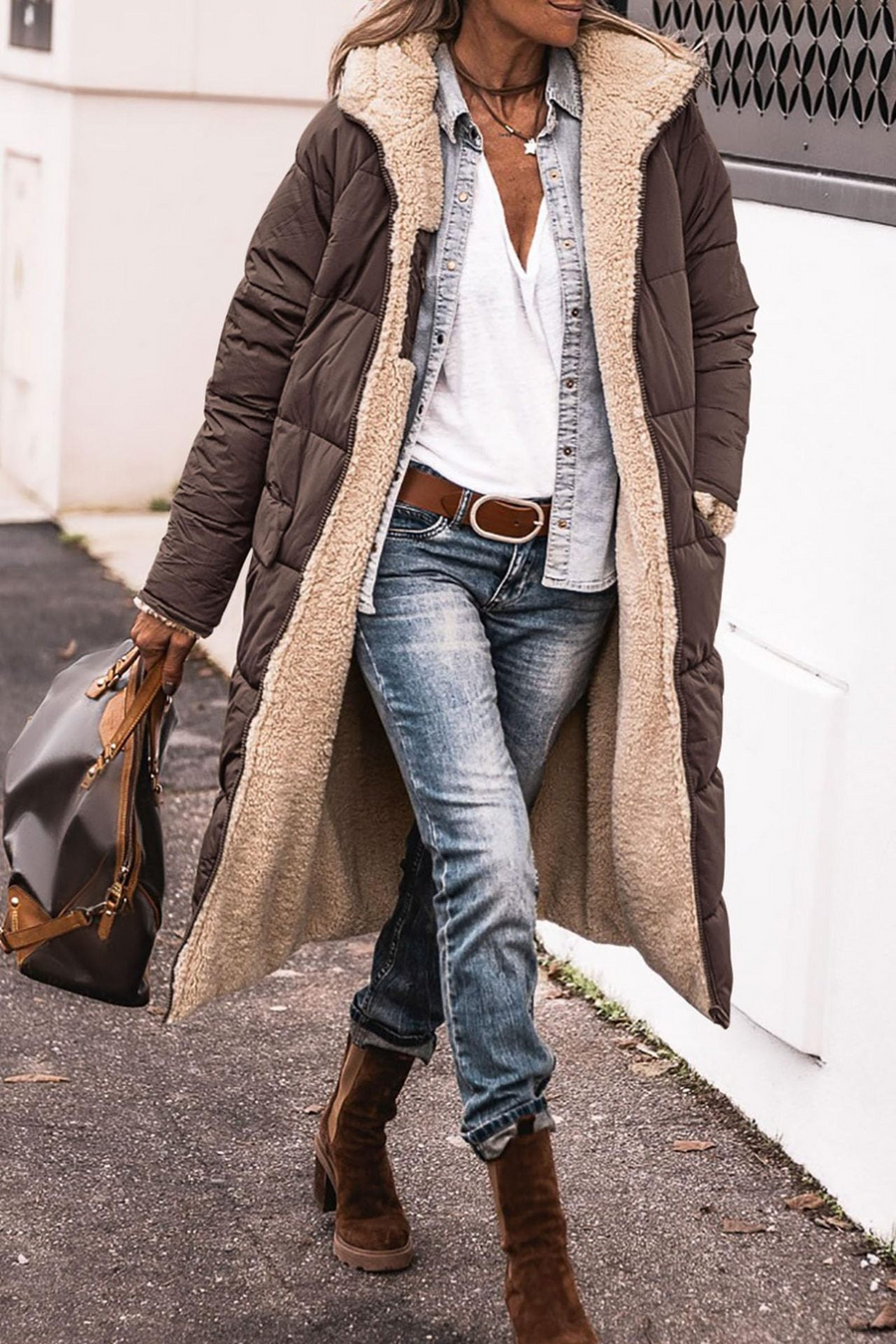 ELIZA & MAREN | LONG HOODED QUILTED COAT FOR WOMEN