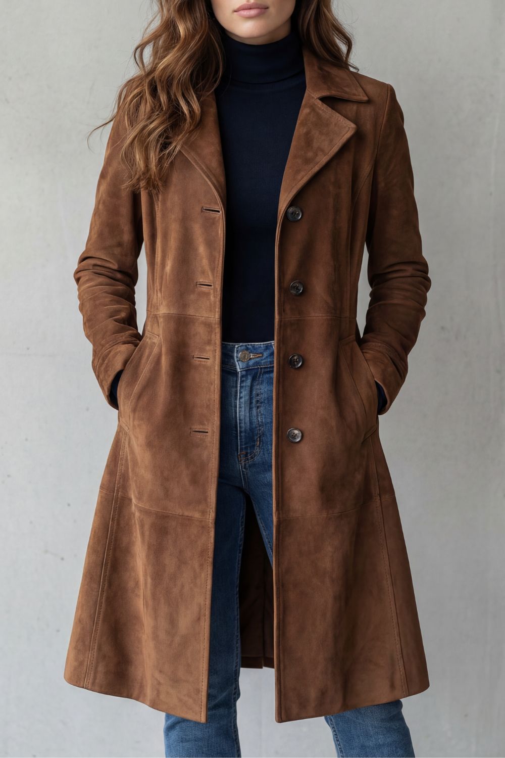 ELIZA & MAREN | LONG BUTTON COAT FOR WOMEN