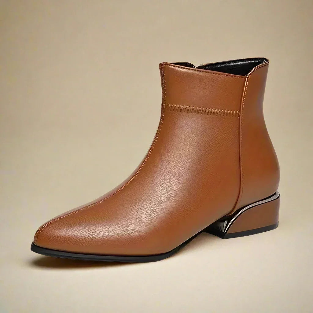 ELIZA & MAREN | METALLIC TRIM ANKLE BOOTS FOR WOMEN
