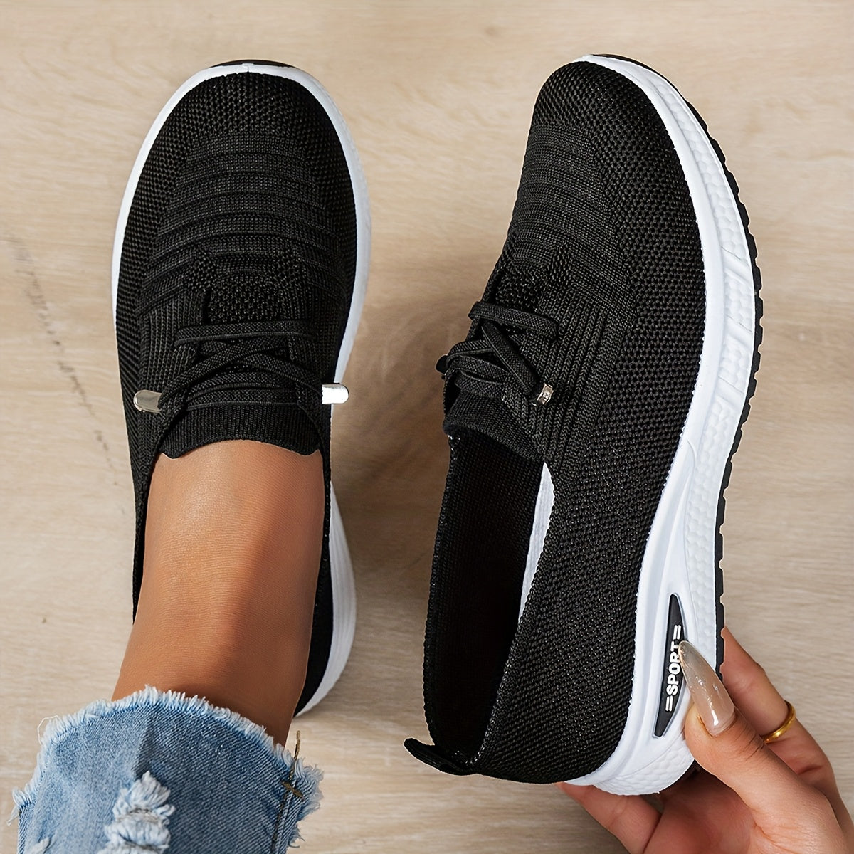 ELIZA & MAREN | STRETCH FABRIC EVERYDAY SNEAKERS FOR WOMEN