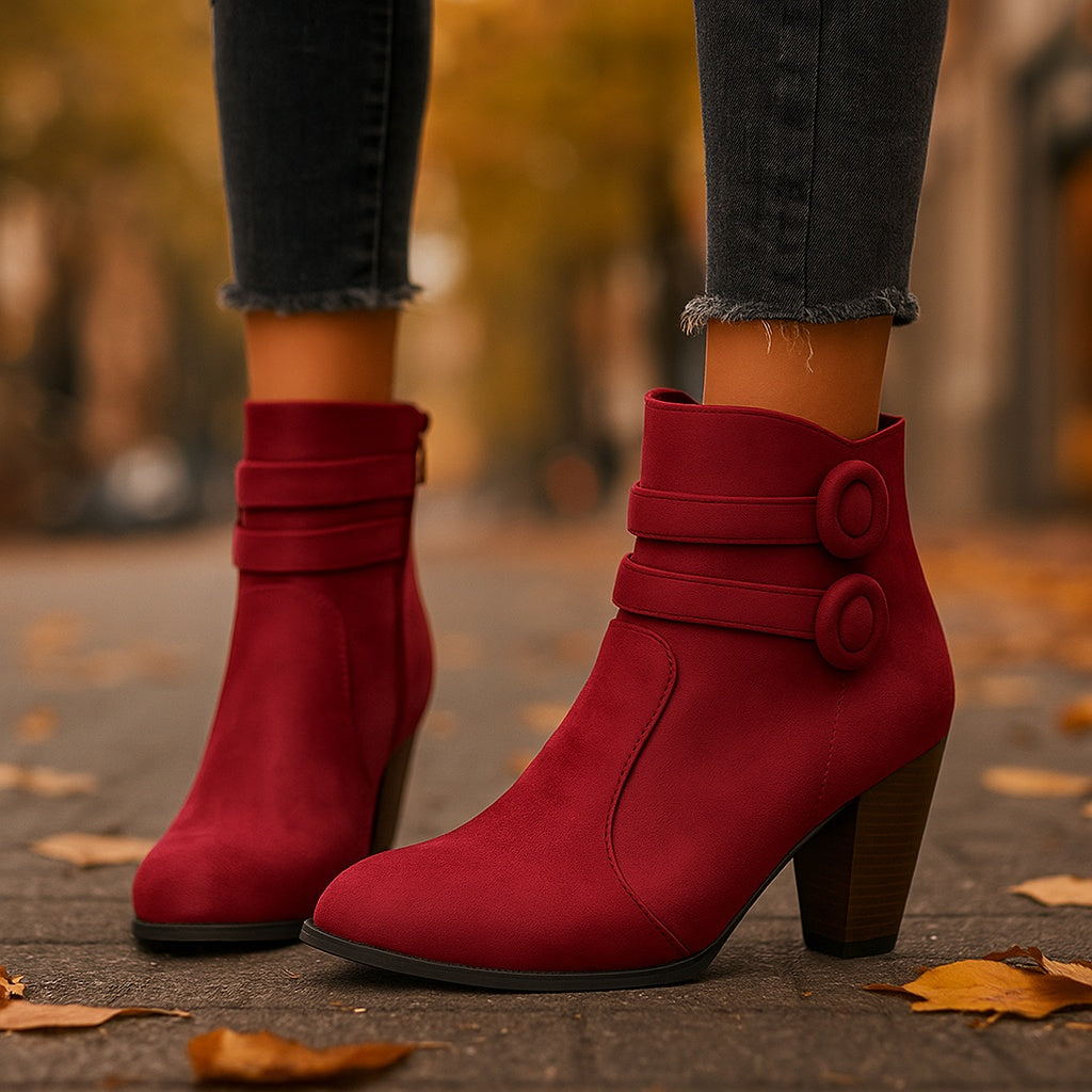 ELIZA & MAREN | DOUBLE STRAP ANKLE BOOTS FOR WOMEN