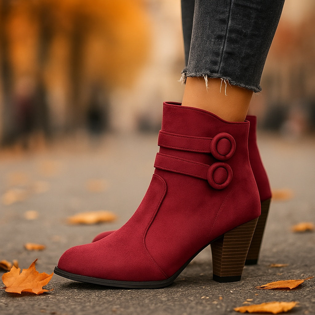 ELIZA & MAREN | DOUBLE STRAP ANKLE BOOTS FOR WOMEN