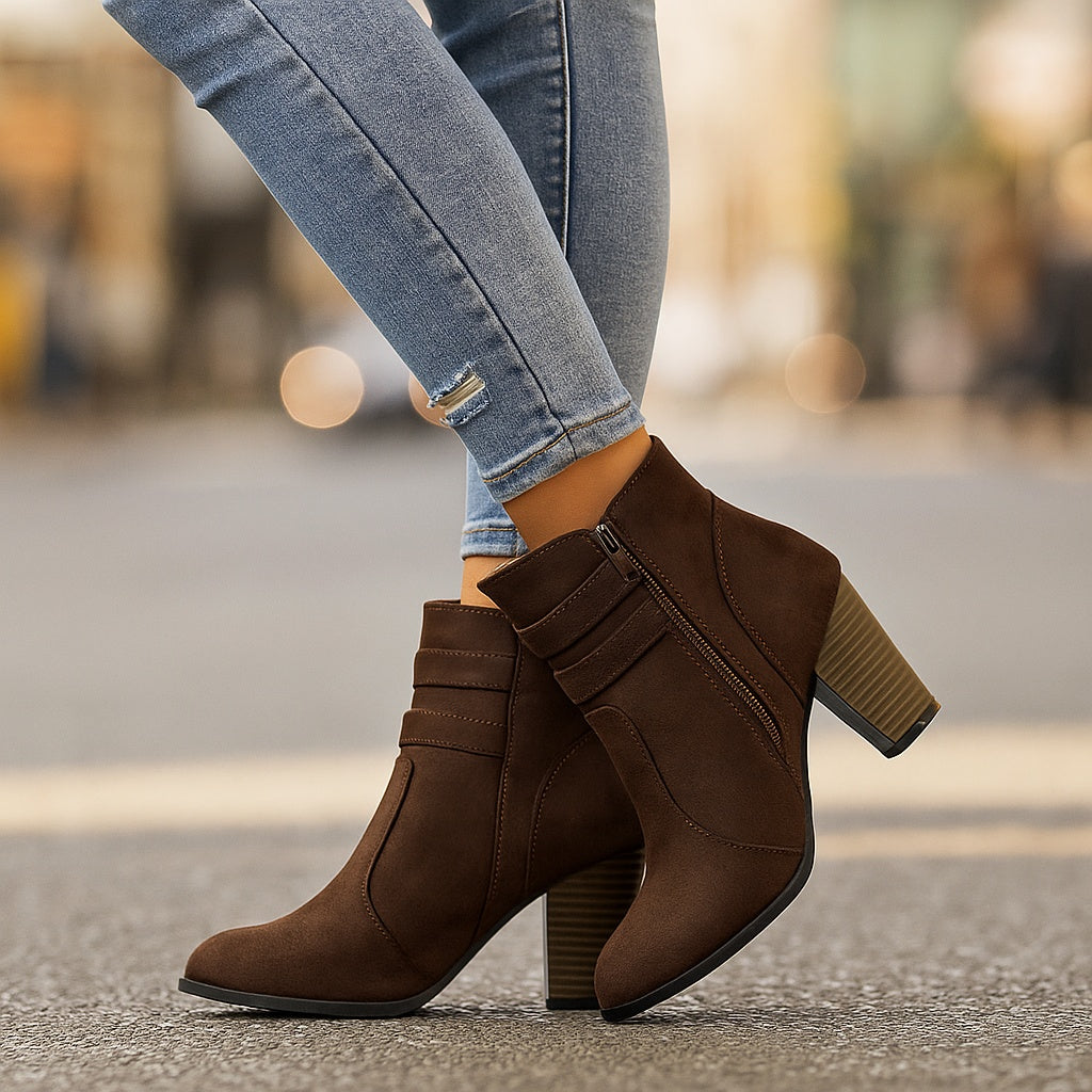 ELIZA & MAREN | DOUBLE STRAP ANKLE BOOTS FOR WOMEN
