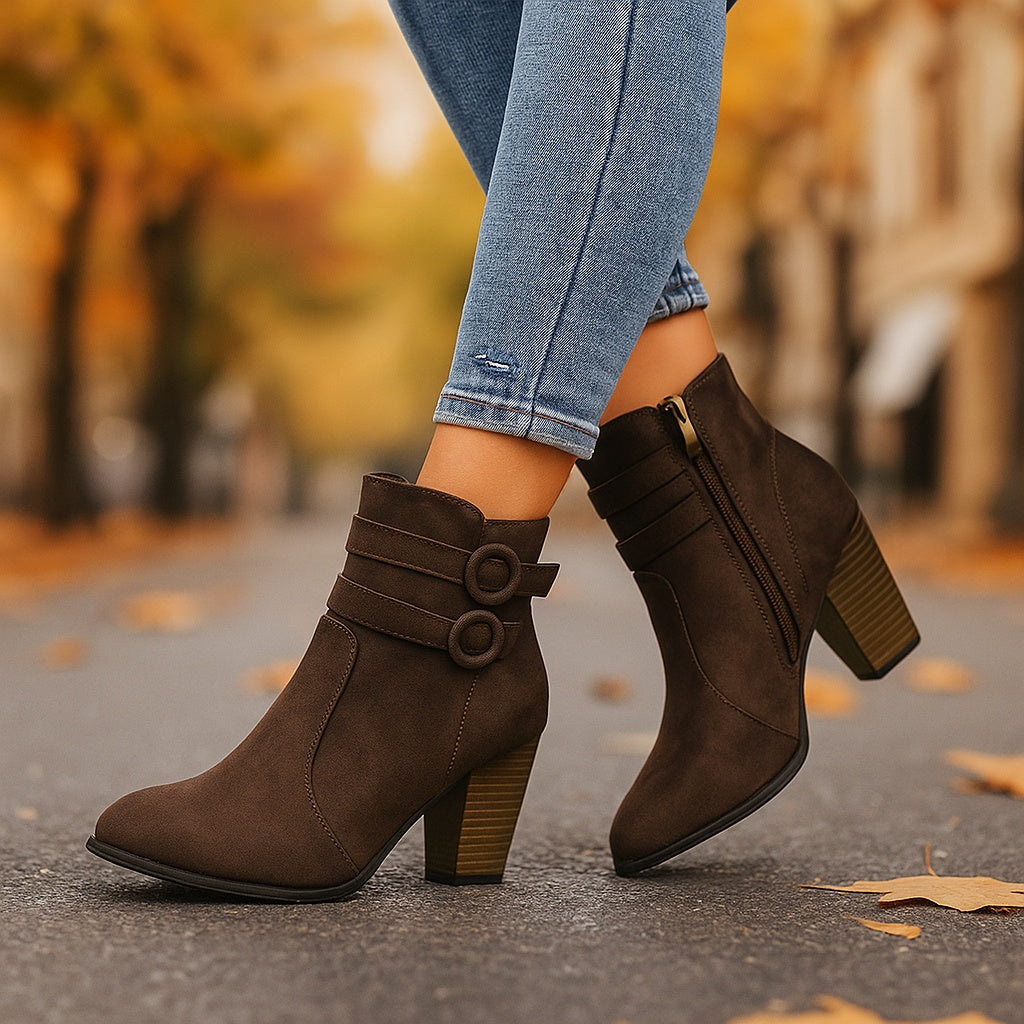 ELIZA & MAREN | DOUBLE STRAP ANKLE BOOTS FOR WOMEN