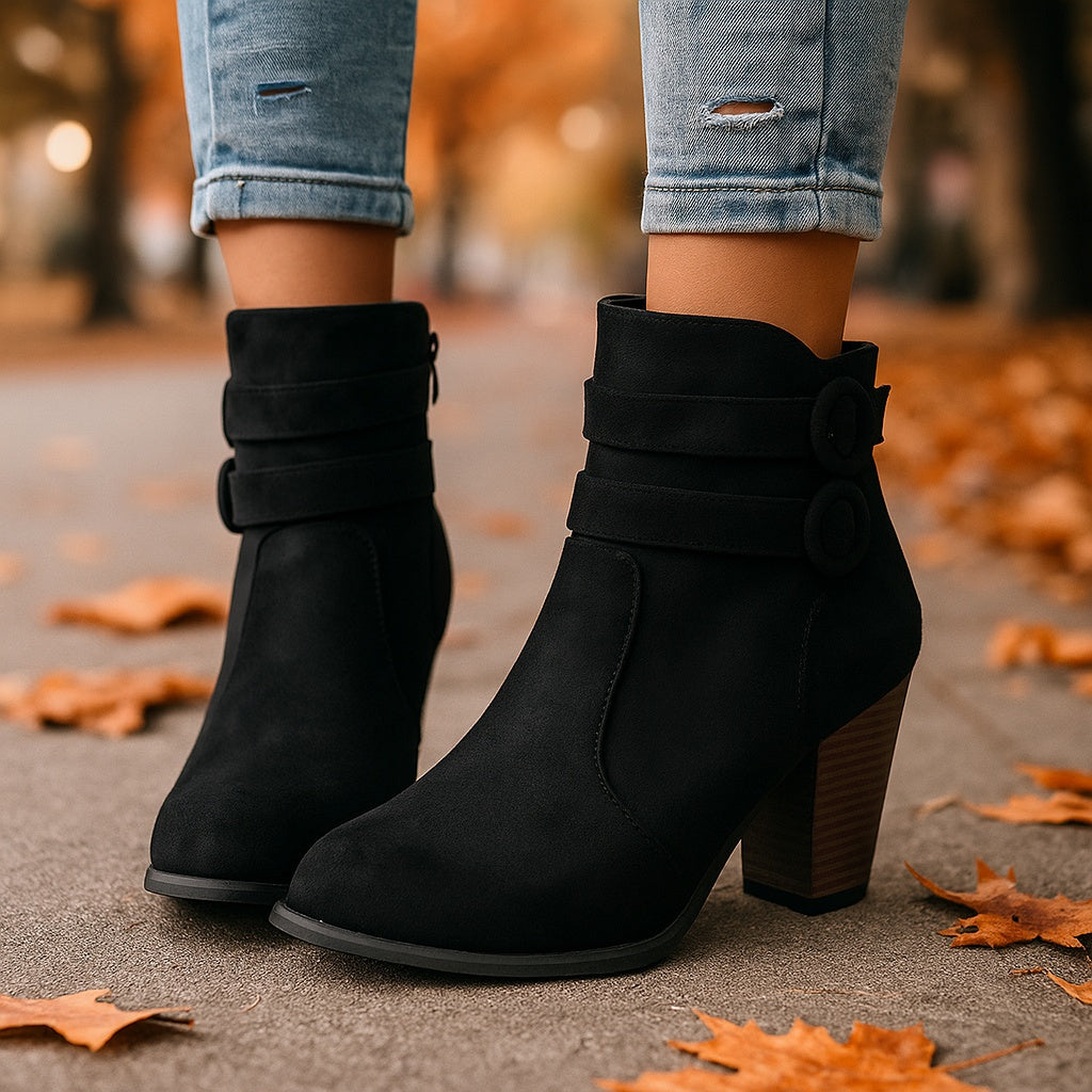 ELIZA & MAREN | DOUBLE STRAP ANKLE BOOTS FOR WOMEN