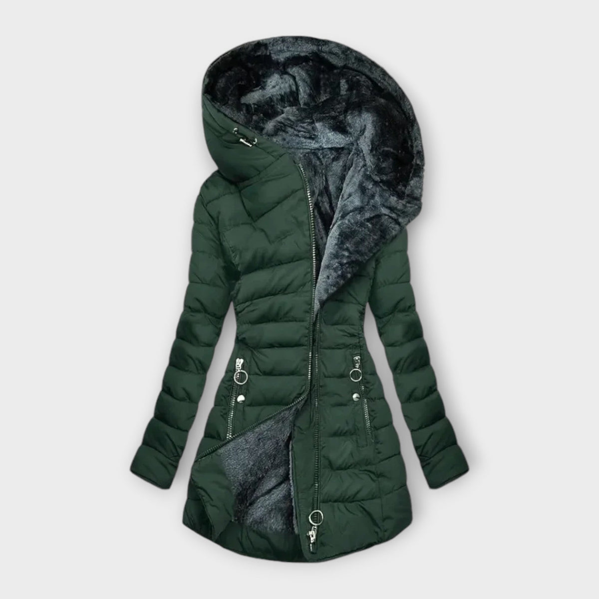 ELIZA & MAREN | RING ZIP HOODED COAT FOR WOMEN