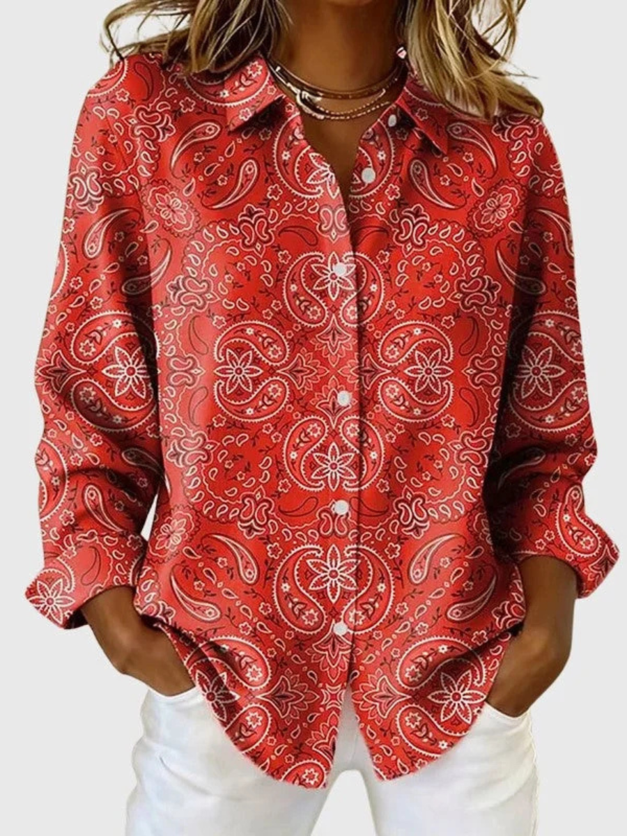 ELIZA & MAREN | PAISLEY PRINT BLOUSE FOR WOMEN