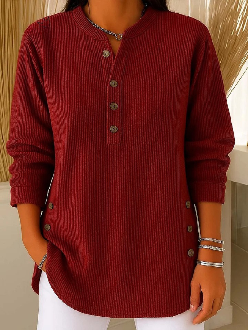 ELIZA & MAREN | LONG HENLEY BUTTON TUNIC FOR WOMEN