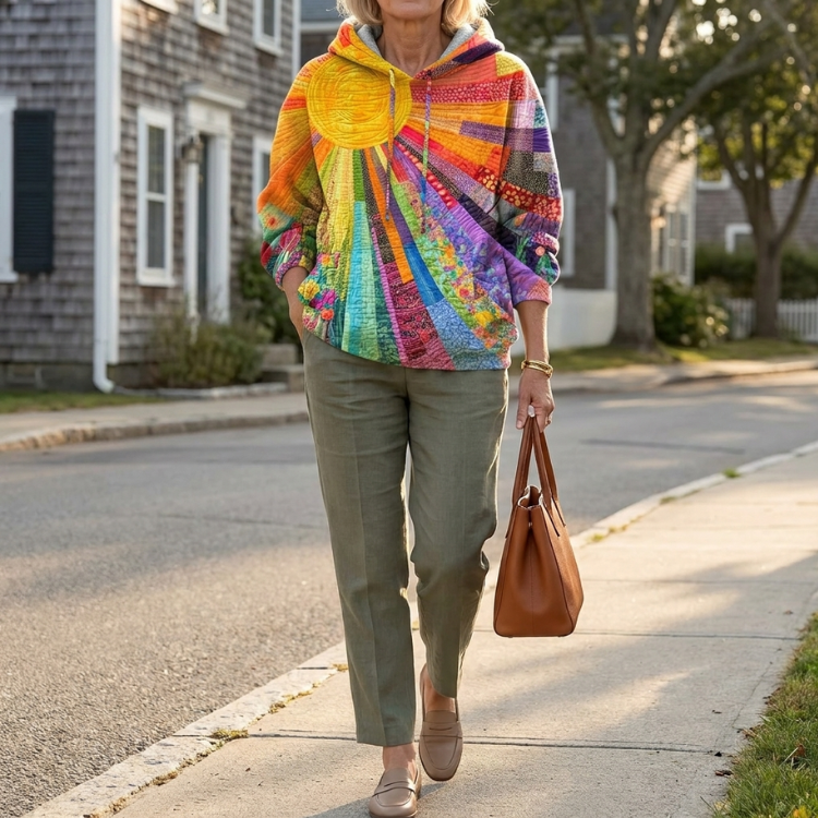 ELIZA & MAREN | WILDFLOWER QUILTED HOODIE FOR WOMEN
