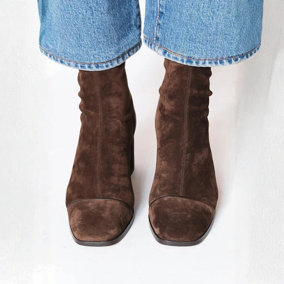 ELIZA & MAREN | SQUARE TOE HEELED BOOTS FOR WOMEN