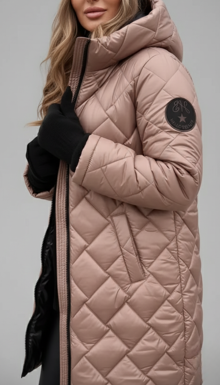 ELIZA & MAREN | DIAMOND QUILTED HOODED JACKET FOR WOMEN