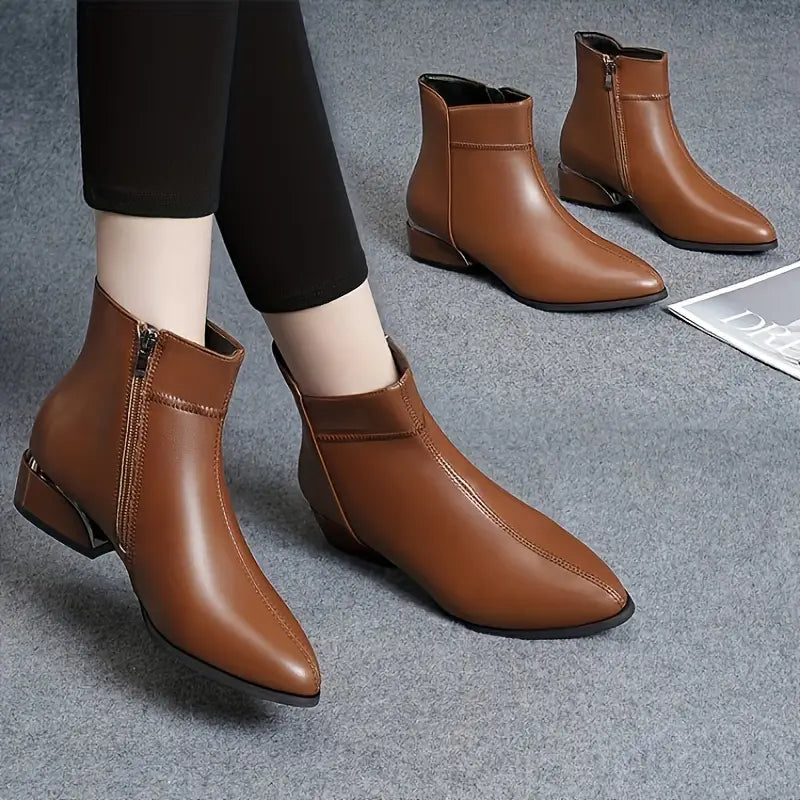 ELIZA & MAREN | METALLIC TRIM ANKLE BOOTS FOR WOMEN