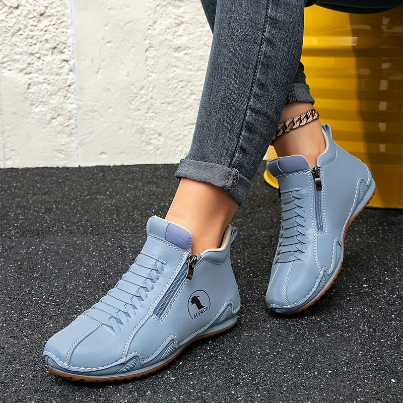 ELIZA & MAREN | SIDE ZIP ANKLE SNEAKERS FOR WOMEN