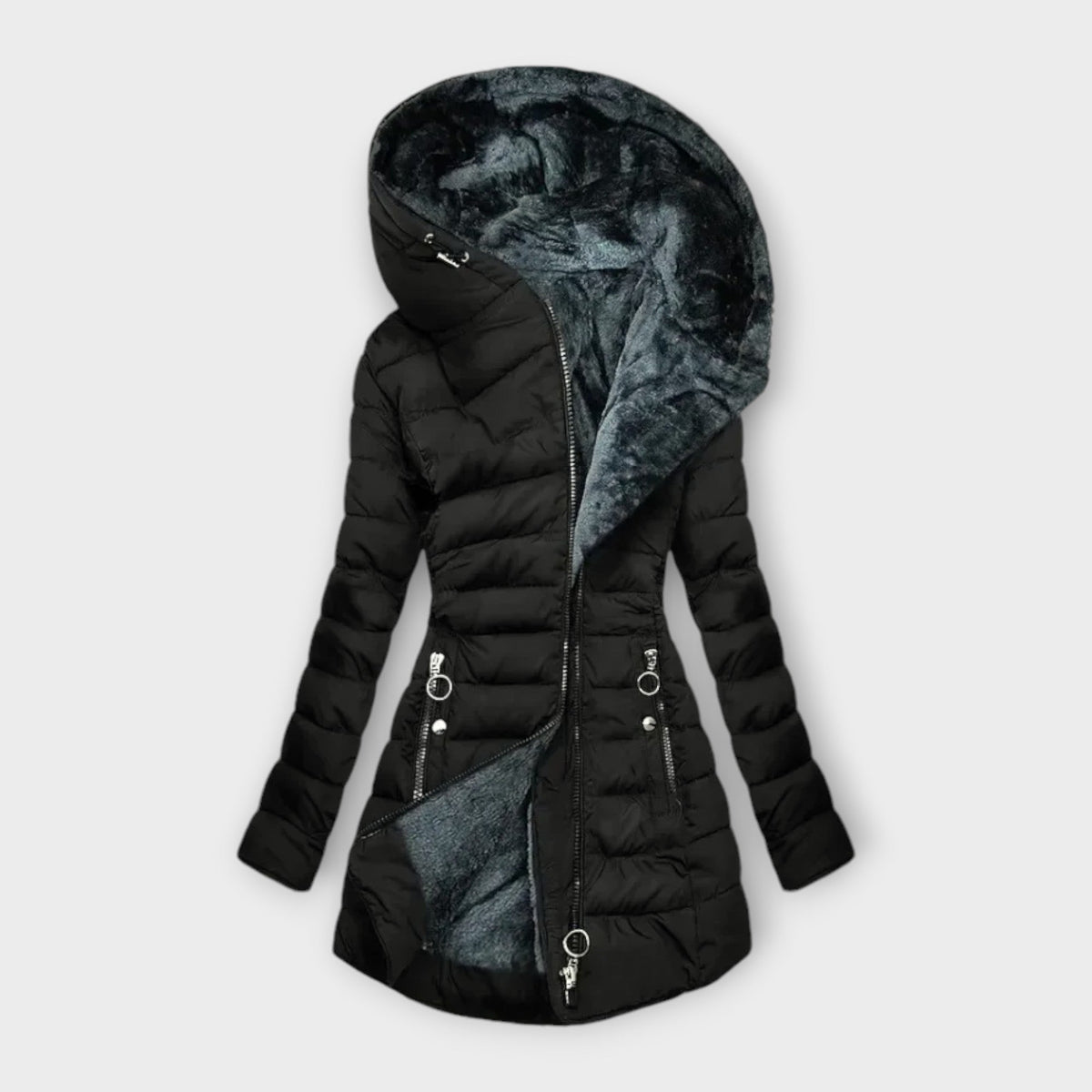 ELIZA & MAREN | RING ZIP HOODED COAT FOR WOMEN