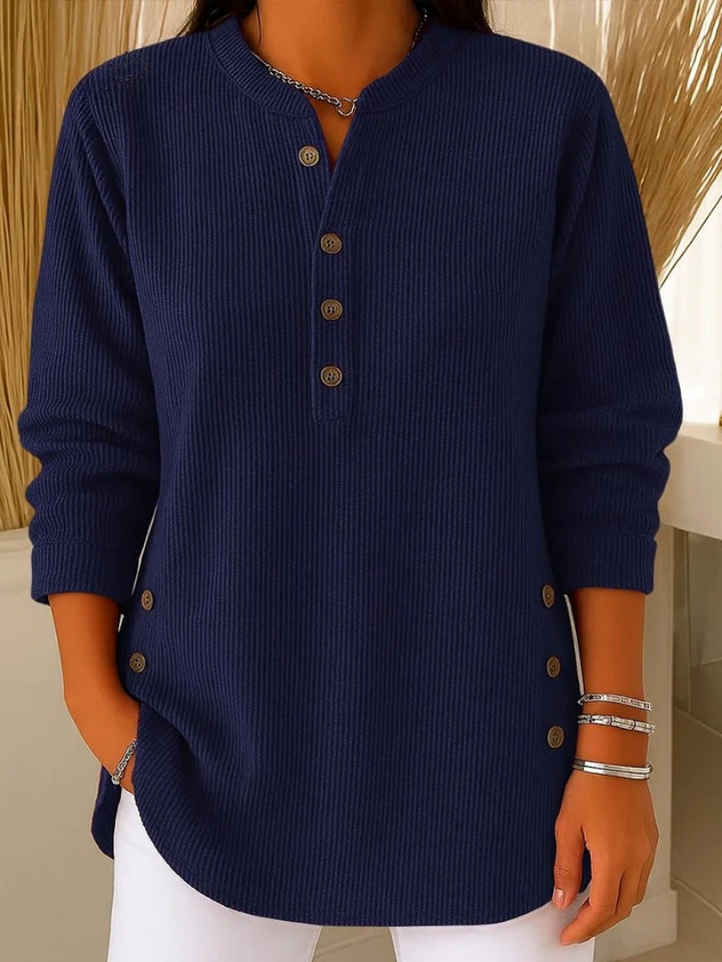 ELIZA & MAREN | LONG HENLEY BUTTON TUNIC FOR WOMEN