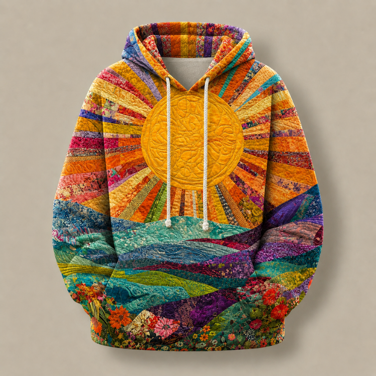 ELIZA & MAREN | PATCHWORK PULLOVER HOODIE FOR WOMEN