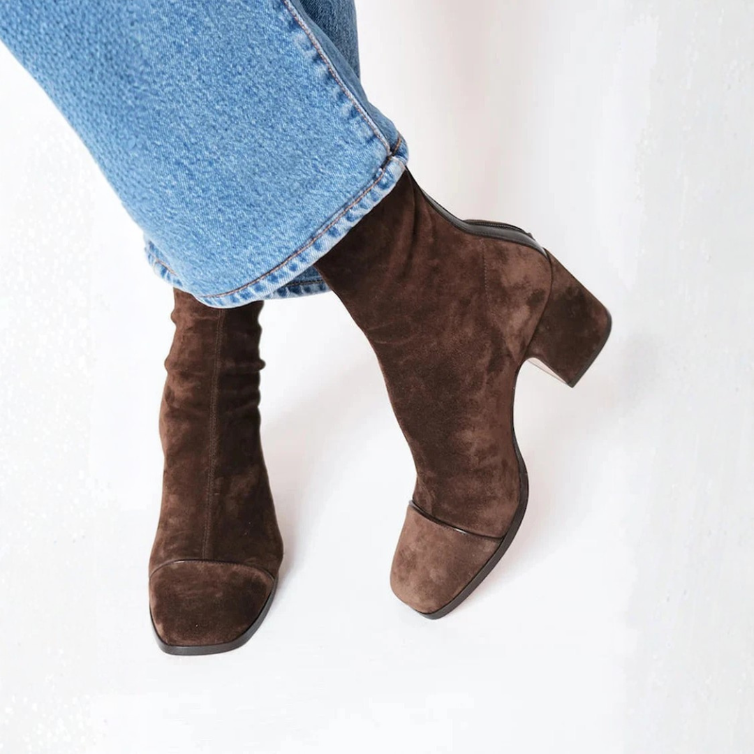 ELIZA & MAREN | SQUARE TOE HEELED BOOTS FOR WOMEN