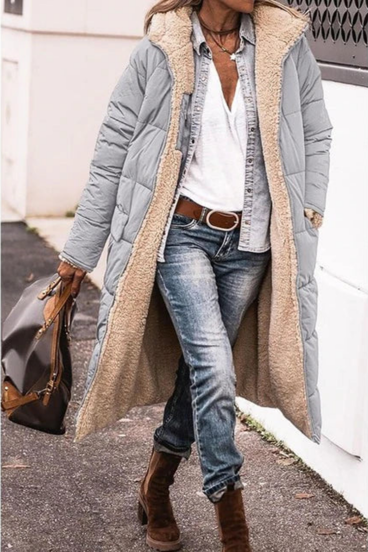 ELIZA & MAREN | LONG HOODED QUILTED COAT FOR WOMEN