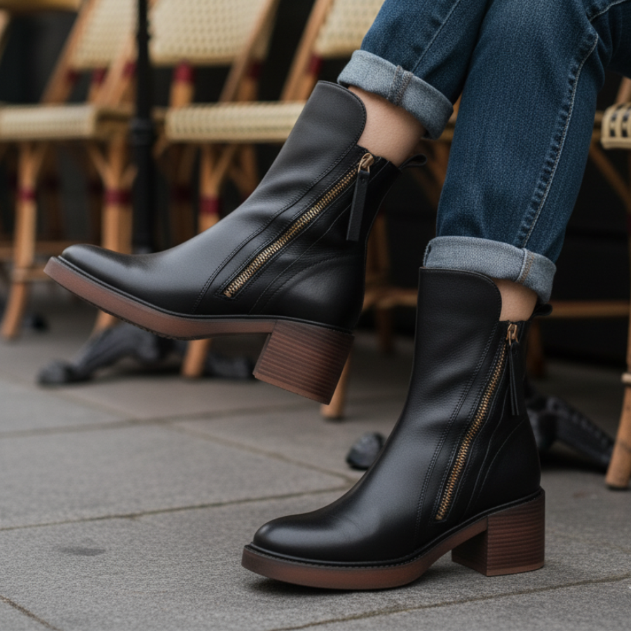 ELIZA & MAREN | ROUND TOE BLOCK BOOTS FOR WOMEN
