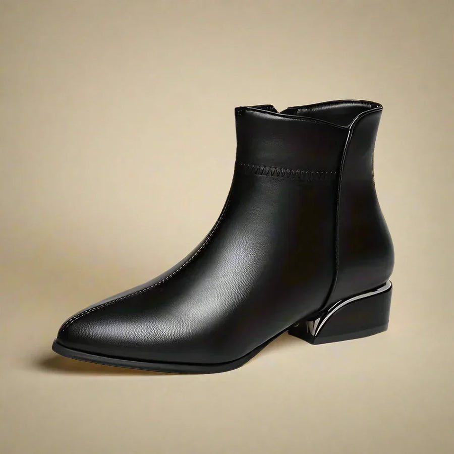 ELIZA & MAREN | METALLIC TRIM ANKLE BOOTS FOR WOMEN
