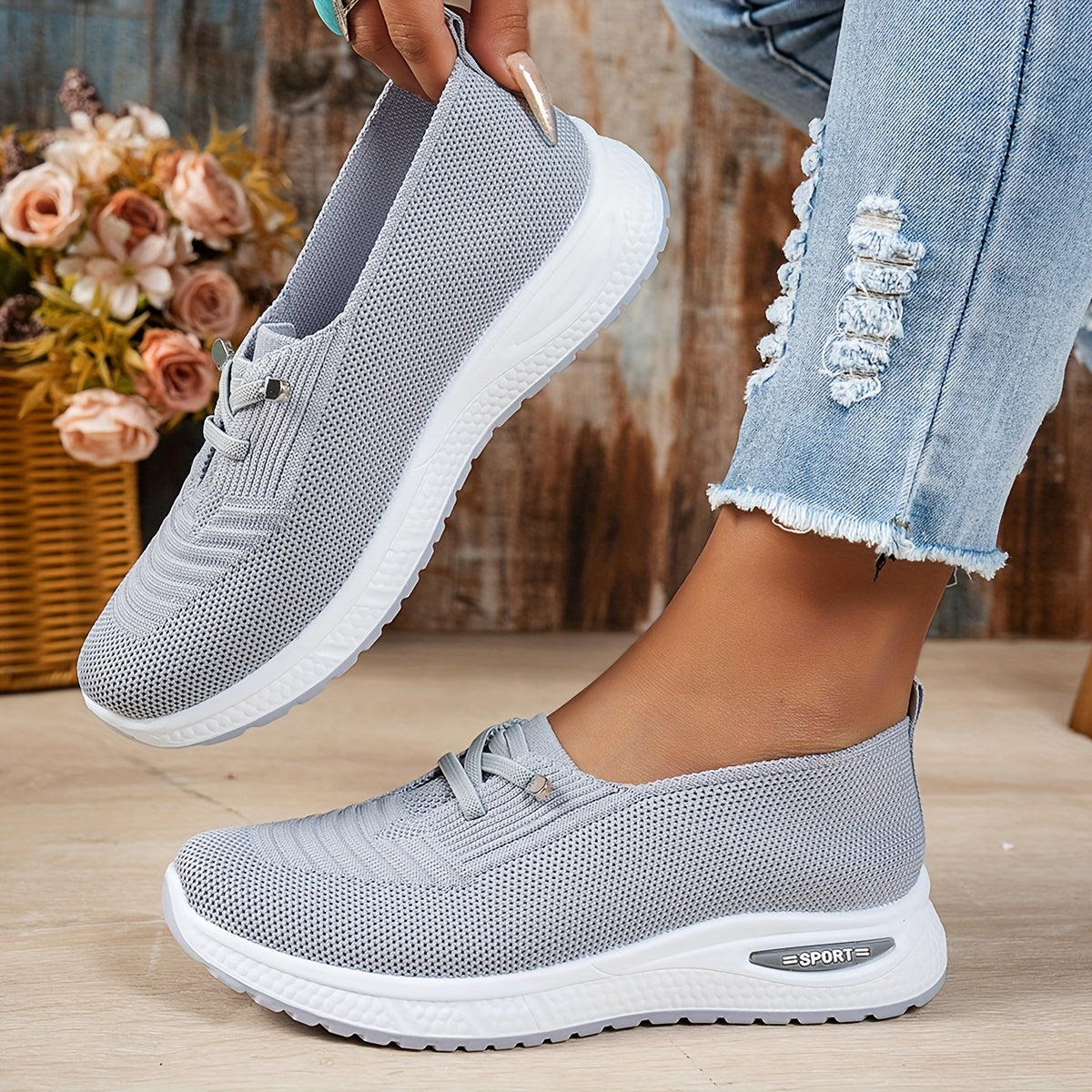 ELIZA & MAREN | STRETCH FABRIC EVERYDAY SNEAKERS FOR WOMEN
