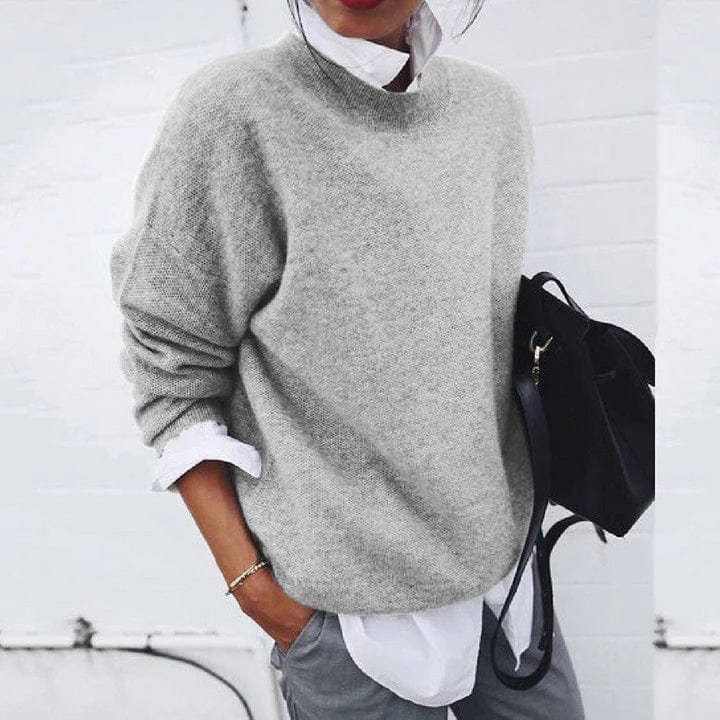 ELIZA & MAREN | CREWNECK KNIT PULLOVER SWEATER FOR WOMEN