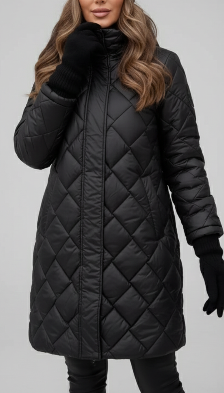 ELIZA & MAREN | DIAMOND QUILTED HOODED JACKET FOR WOMEN