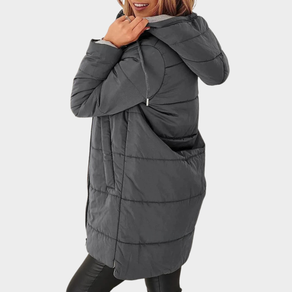 ELIZA & MAREN | WIDE PANEL HOODED COAT FOR WOMEN