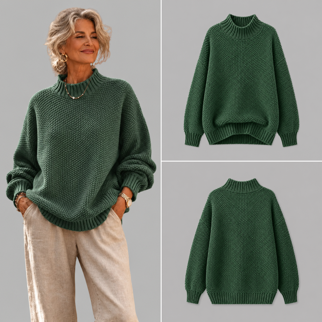 ELIZA & MAREN | RELAXED MOCK NECK SWEATER FOR WOMEN
