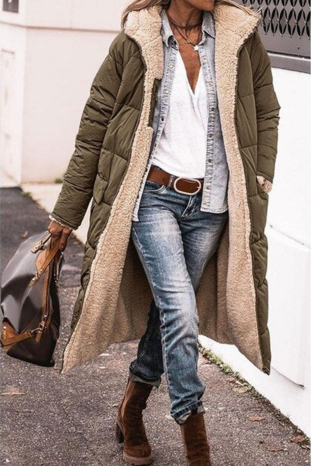 ELIZA & MAREN | LONG HOODED QUILTED COAT FOR WOMEN