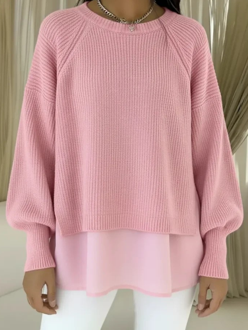 ELIZA & MAREN | LAYERED LOOK KNIT SWEATER FOR WOMEN