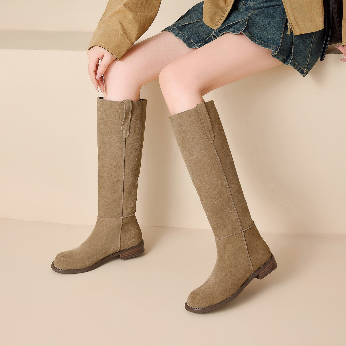 ELIZA & MAREN | STRAIGHT SHAFT KNEE BOOTS FOR WOMEN