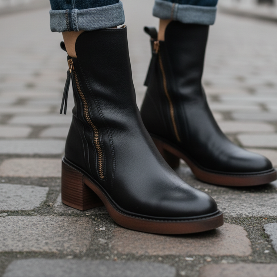 ELIZA & MAREN | ROUND TOE BLOCK BOOTS FOR WOMEN