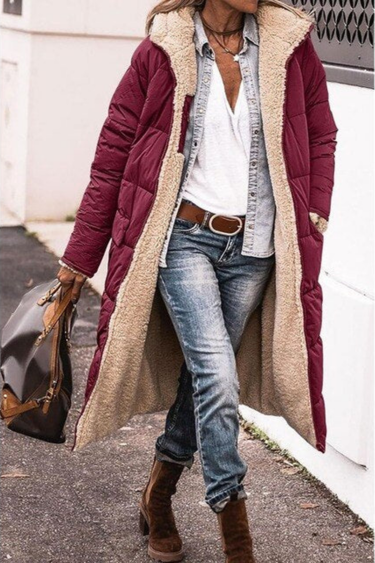 ELIZA & MAREN | LONG HOODED QUILTED COAT FOR WOMEN