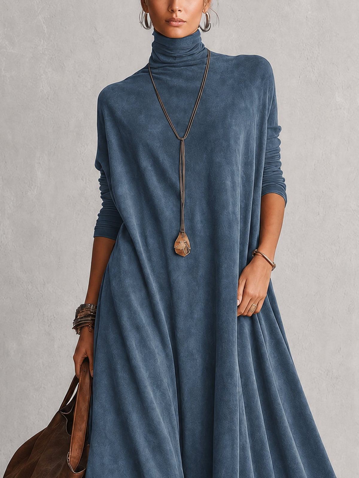 ELIZA & MAREN | SUEDE-EFFECT LACE MAXI DRESS FOR WOMEN