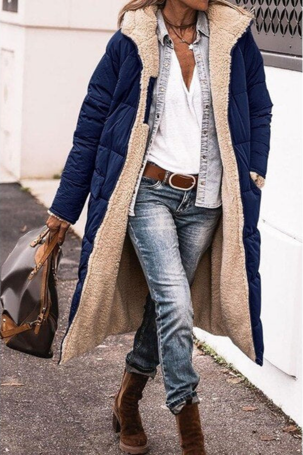 ELIZA & MAREN | LONG HOODED QUILTED COAT FOR WOMEN