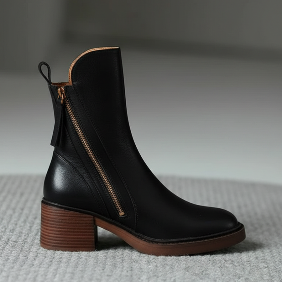 ELIZA & MAREN | ROUND TOE BLOCK BOOTS FOR WOMEN