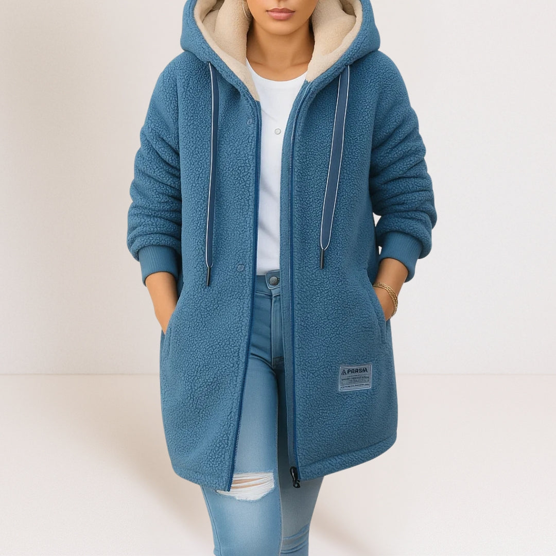 ELIZA & MAREN | LONG HOODED ZIP JACKET FOR WOMEN